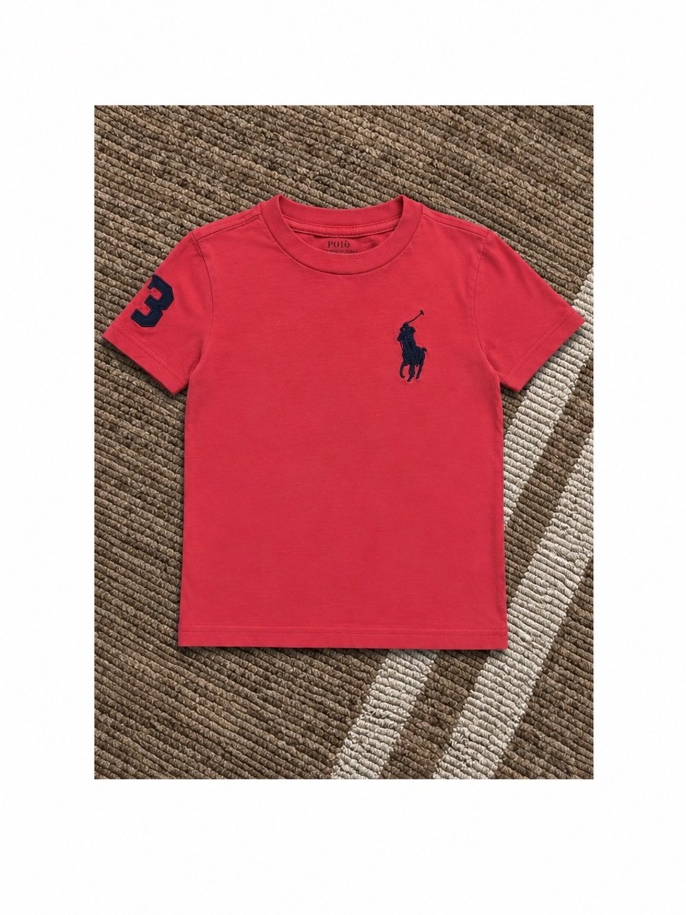 3T Kids Polo by Ralph Lauren Coral Short-Sleeve Tee with Navy Pony